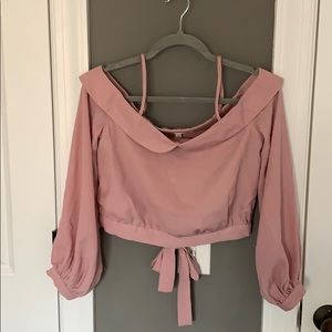 J.O.A. Rose off the shoulders top